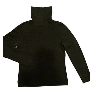Black Merino Wool/Cashmere Turtleneck